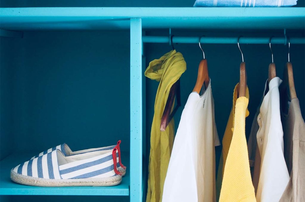 Declutter closet to create more space