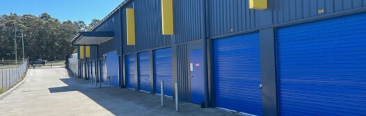 The blue roller doors of our Bennetts Green Self Storage site